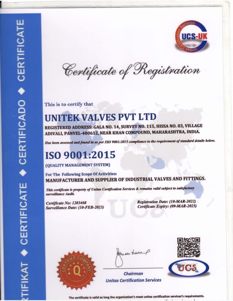 ISO certificate